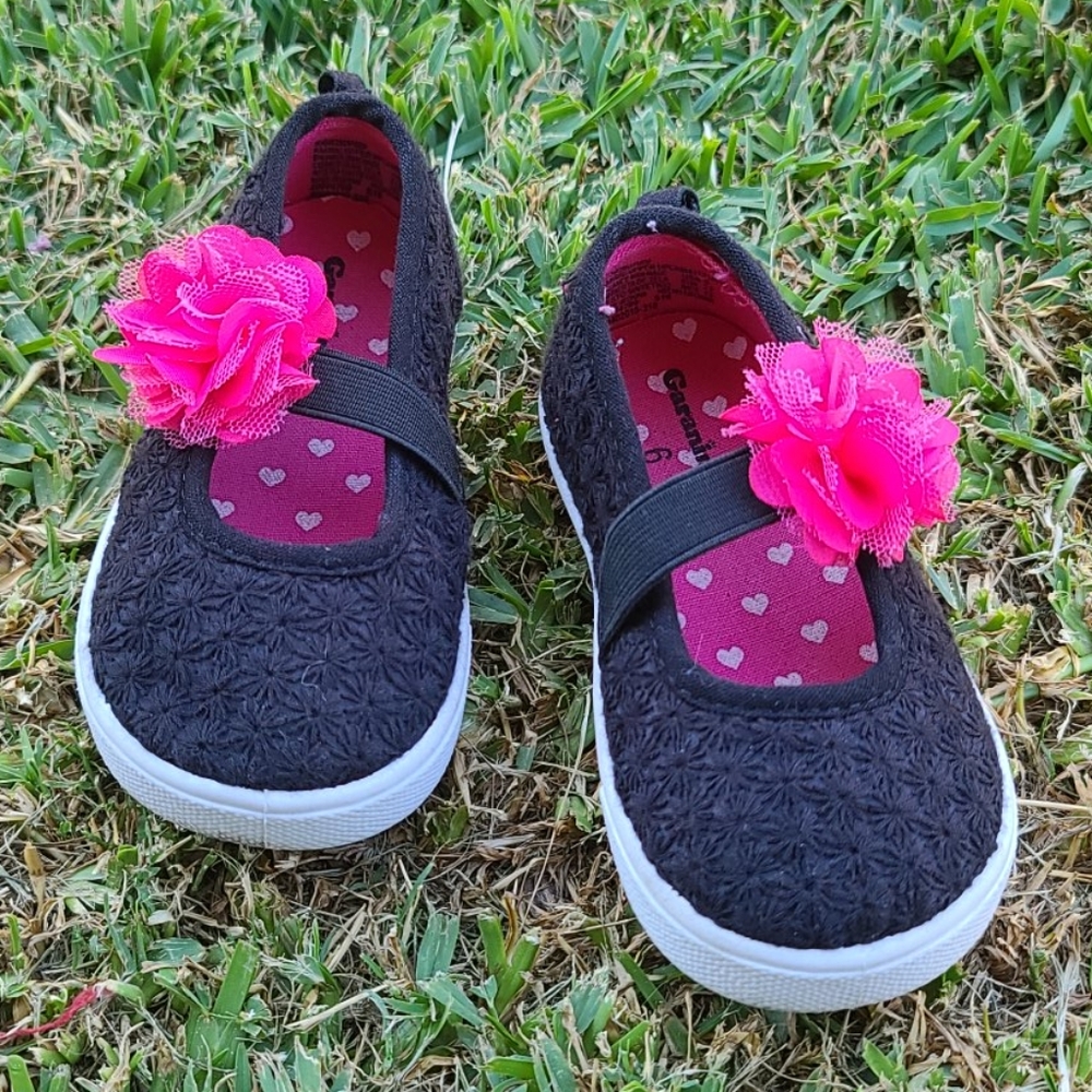 Black and Pink Flats